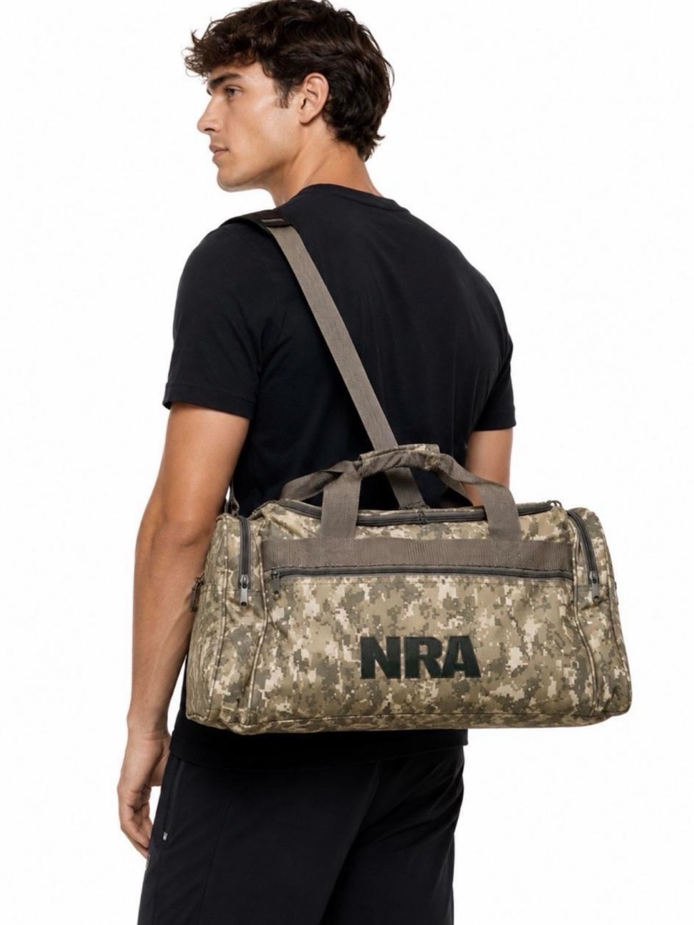 NRA Digital Camo Duffel Bag | Large Travel/Gym Bag | EUC